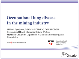 Occupational Lung Disease in the Mining Industry