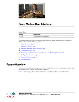 Cisco Modem User Interface