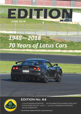 1948—2018 70 Years of Lotus Cars
