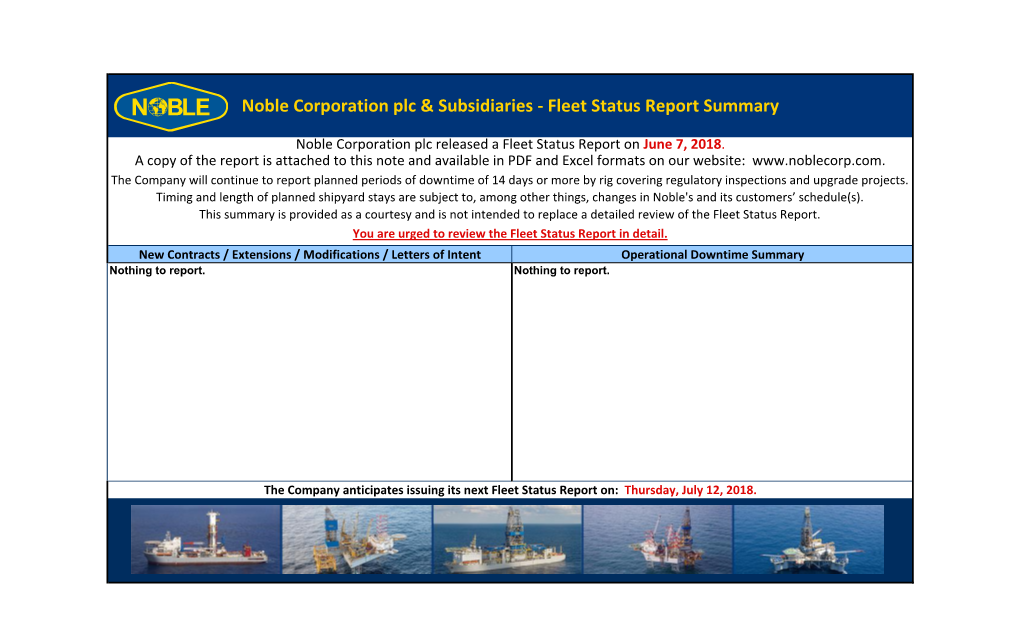 Noble Corporation Plc & Subsidiaries