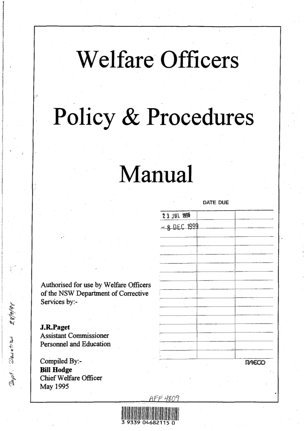 Welfare Officers Manual
