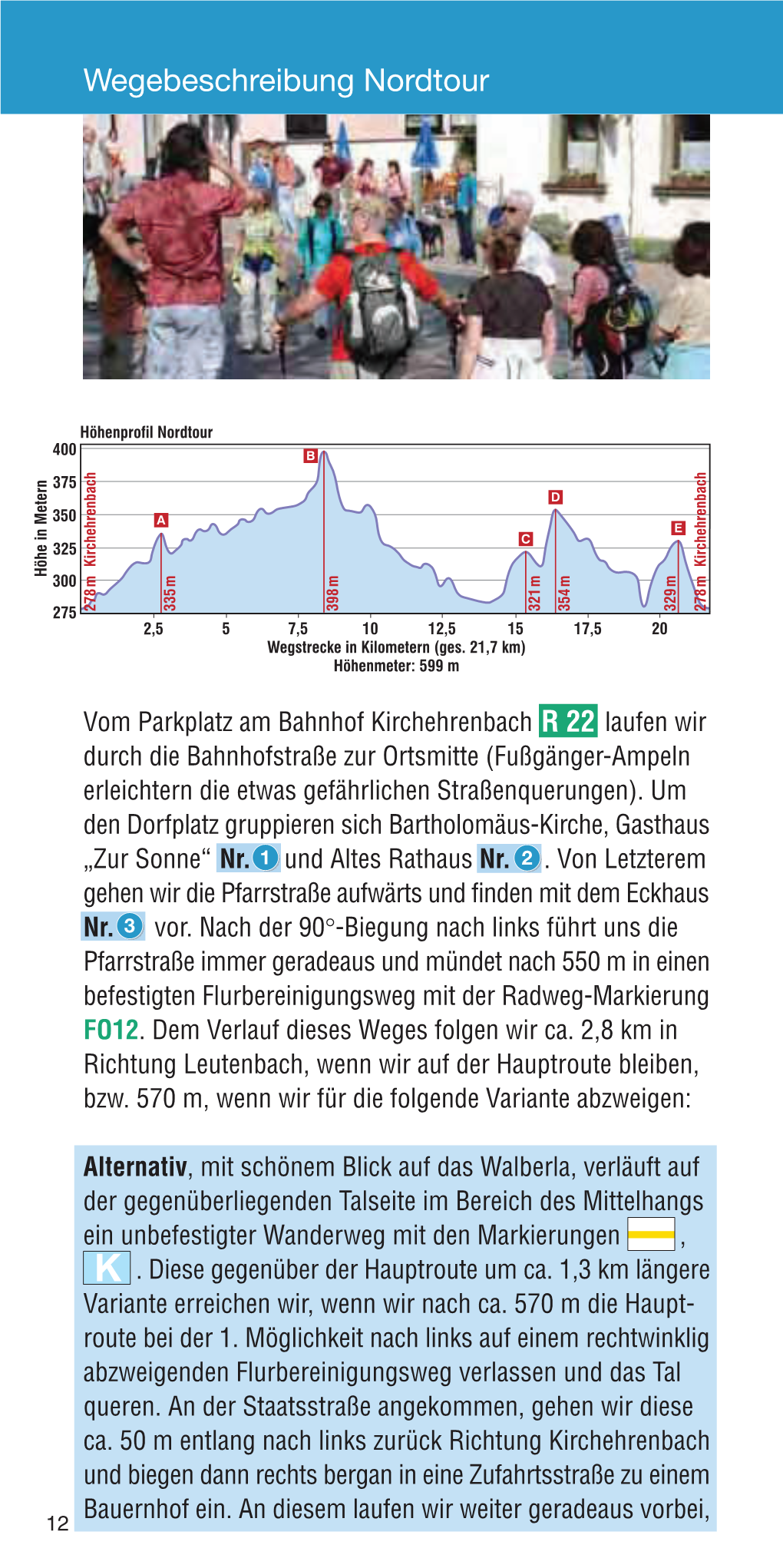 Wegebeschreibung Nordtour