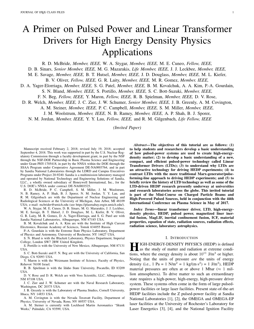 A Primer on Pulsed Power and Linear Transformer Drivers for High Energy Density Physics Applications R