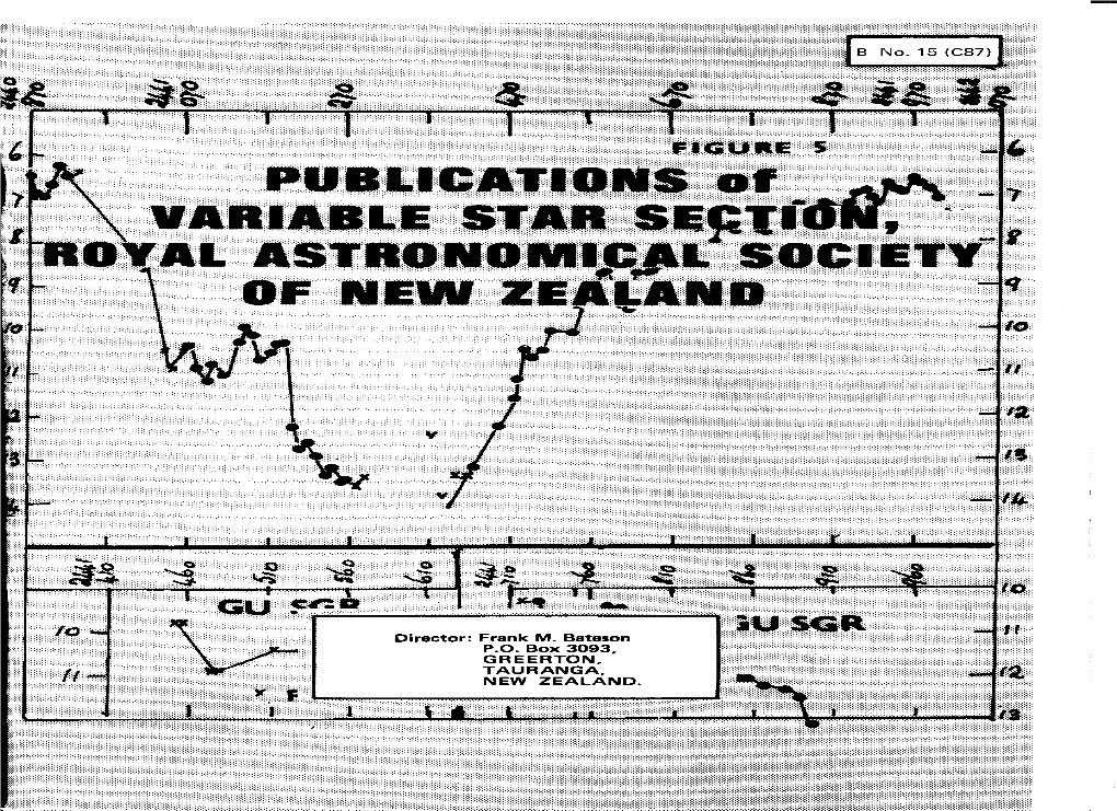 In I PUBLICATIONS of VARIABLE STAR Sipff ROYAL