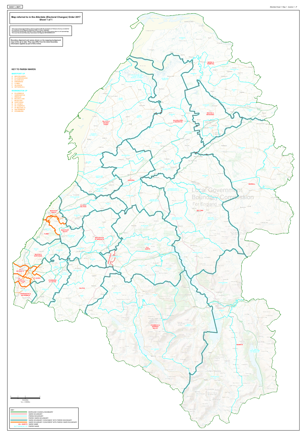 Map Referred to in the Allerdale (Electoral Changes) Order 2017 Sheet 1 of 1