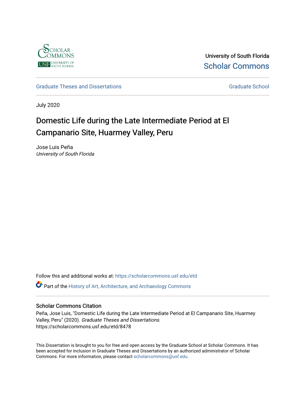 Domestic Life During the Late Intermediate Period at El Campanario Site, Huarmey Valley, Peru