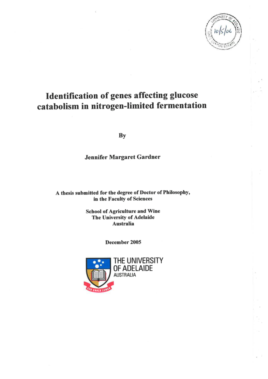 Identification of Genes Affecting Glucose Catabolism in Nitrogen-Limited Fermentation