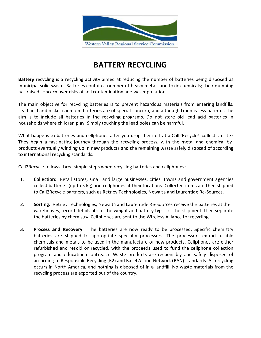 Battery Recycling Objective and Explanation (PDF)