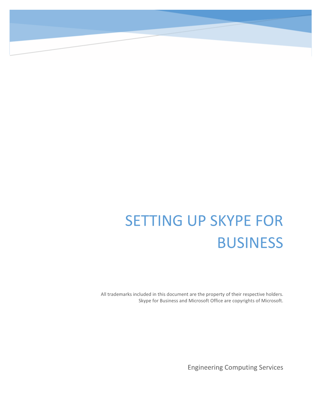 Setting up Skype for Business