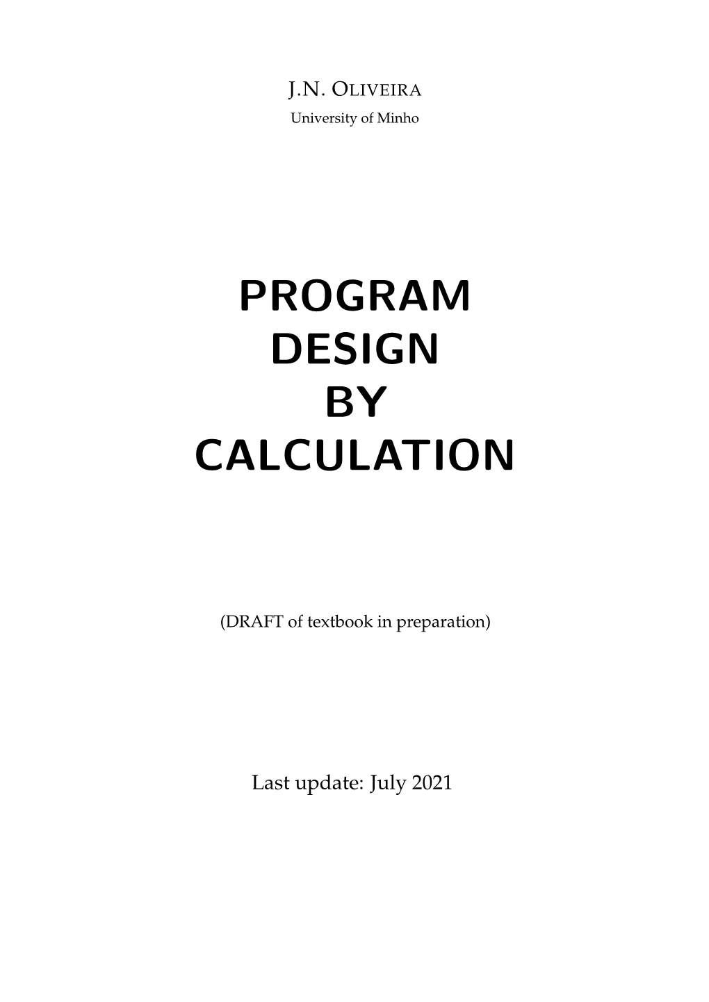 Program Design by Calculation