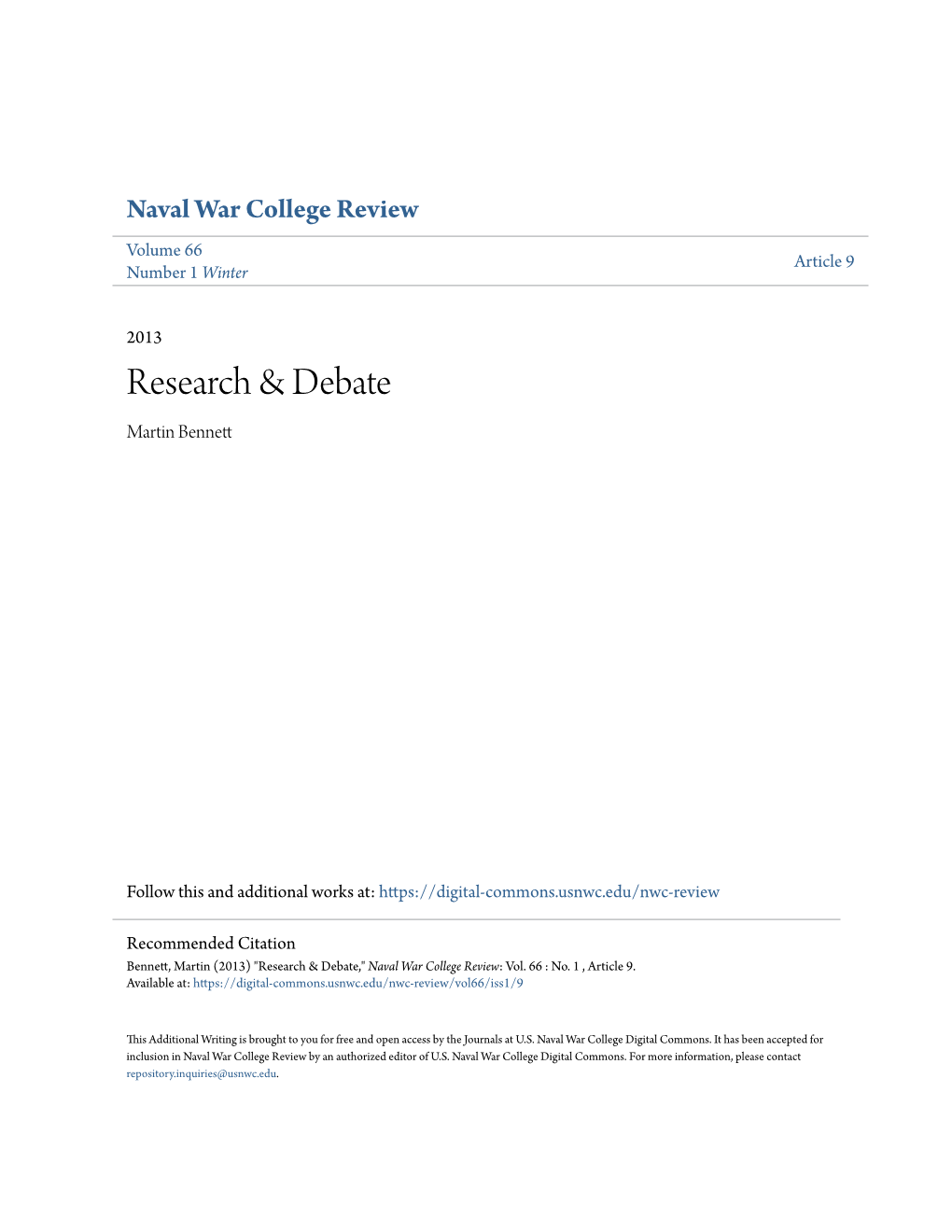 Research & Debate