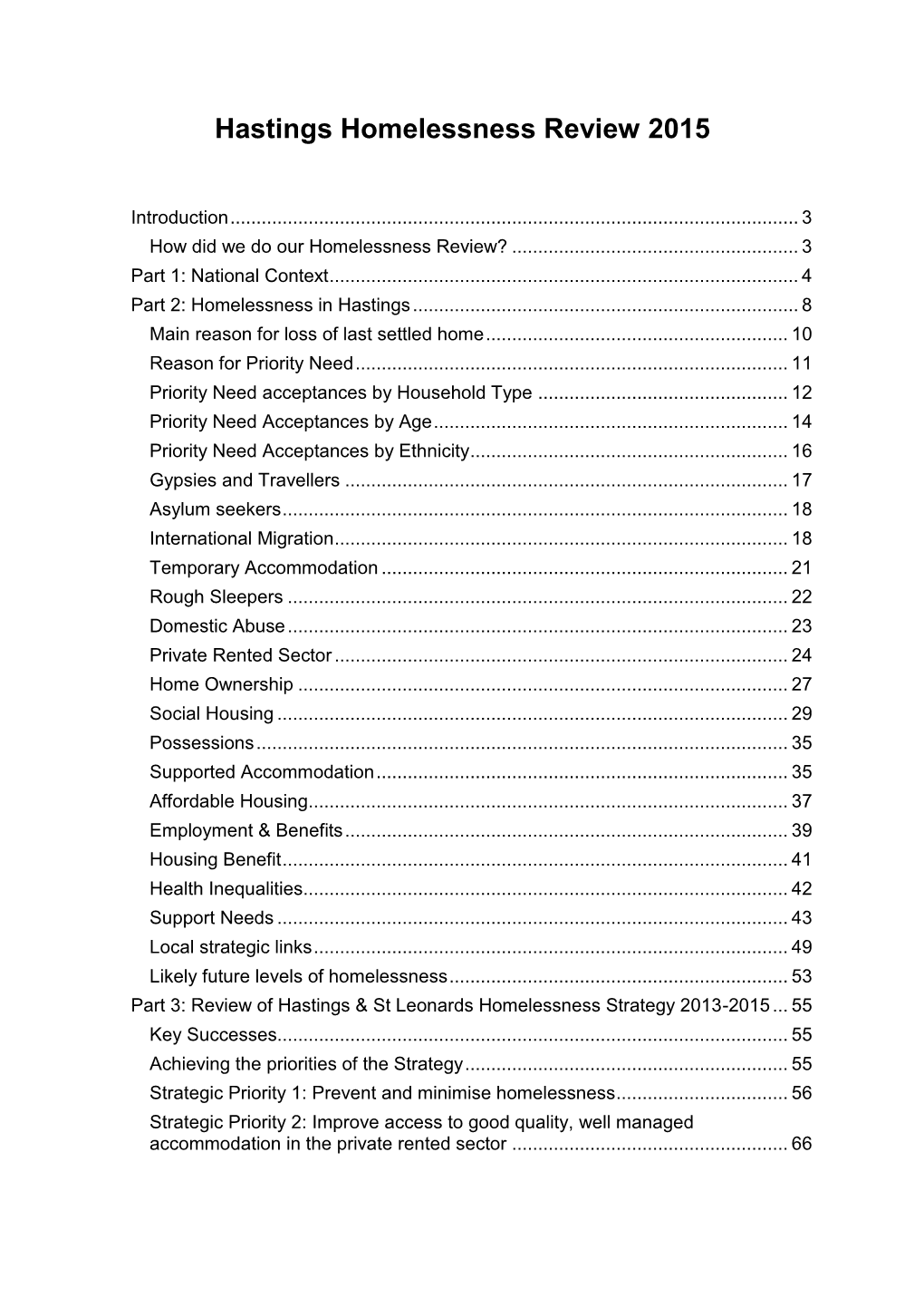 Homelessness Review 2015