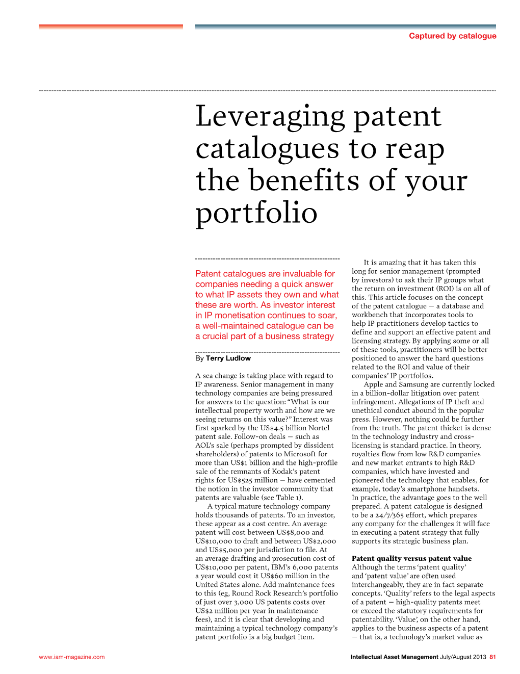 Leveraging Patent Catalogues to Reap the Benefits of Your Portfolio