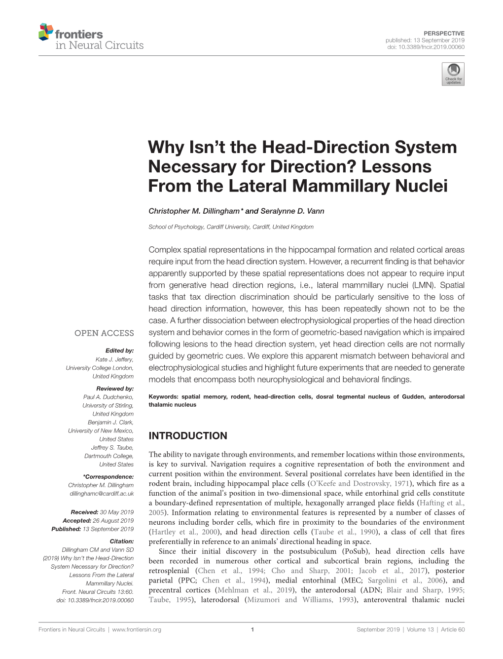 Why Isn't the Head-Direction System