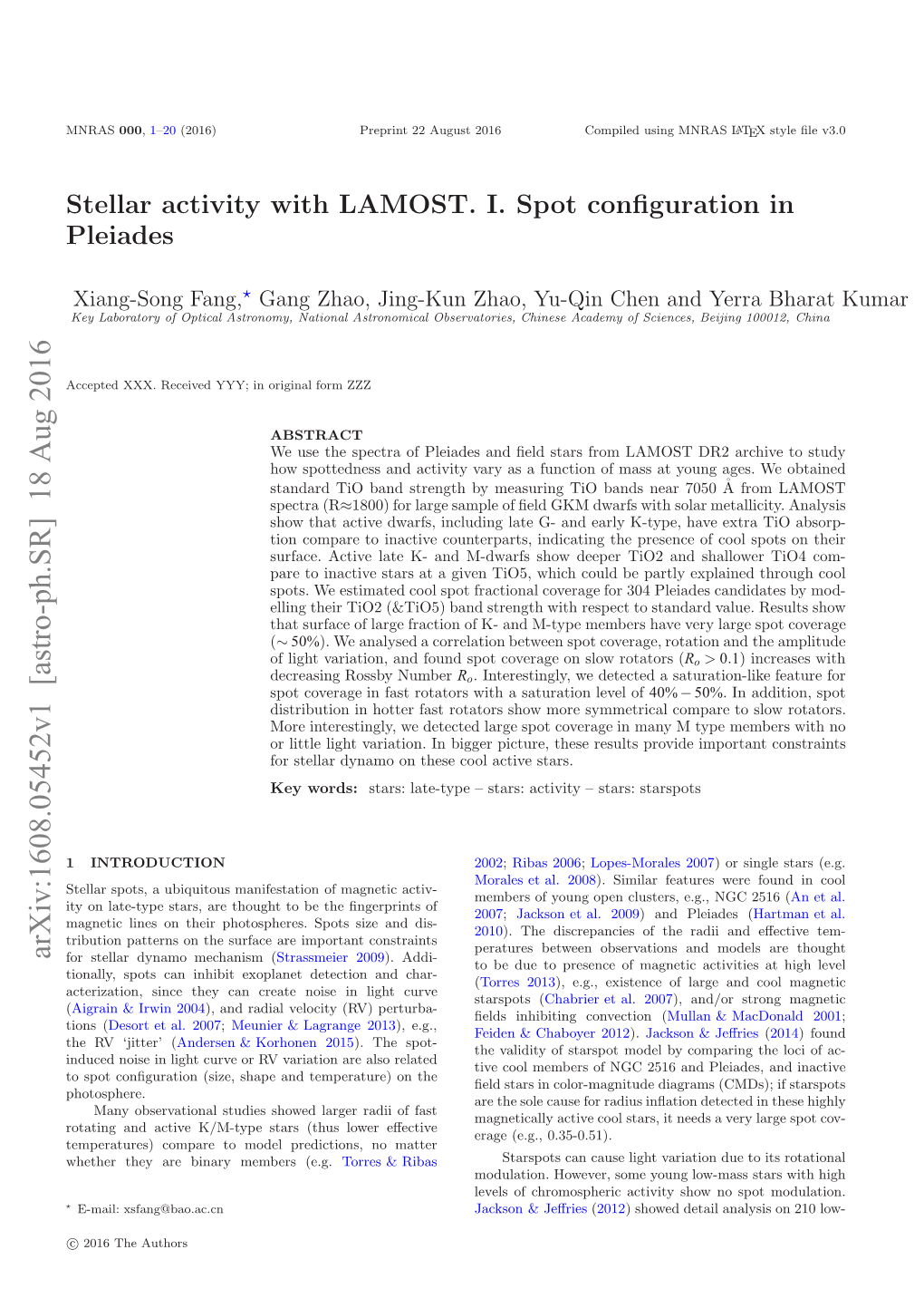 Stellar Activity with LAMOST. I. Spot Configuration in Pleiades