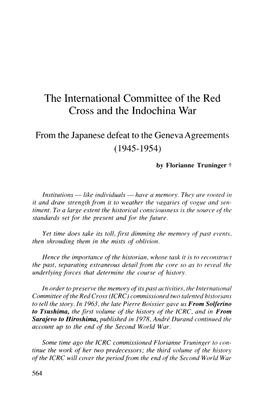 The International Committee of the Red Cross and the Indochina War