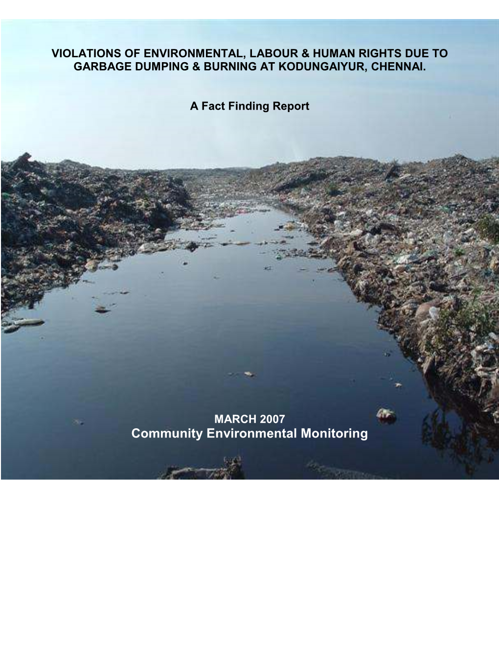 Community Environmental Monitoring Acknowledgements