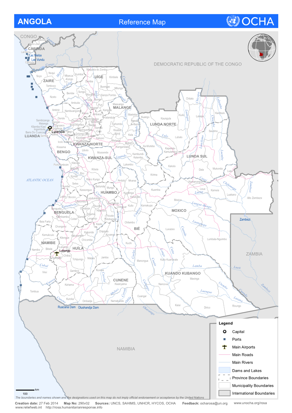 ANGOLA Reference Map