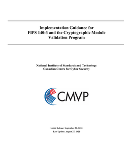 Implementation Guidance for FIPS 140-3 and the Cryptographic Module Validation Program