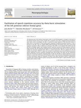 Speech Repetition and Theta Burst Stimulation