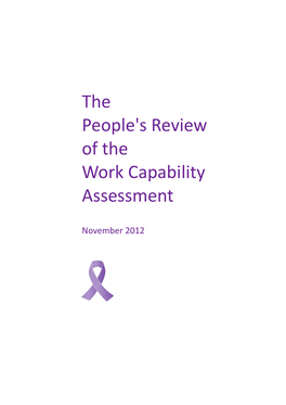 The People's Review of the Work Capability Assessment
