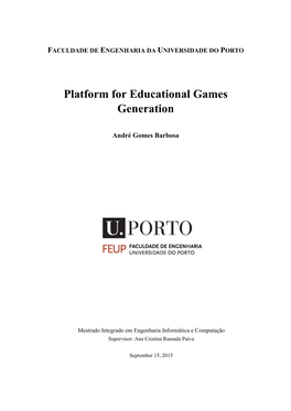 Platform for Educational Games Generation
