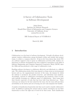 A Survey of Collaborative Tools in Software Development