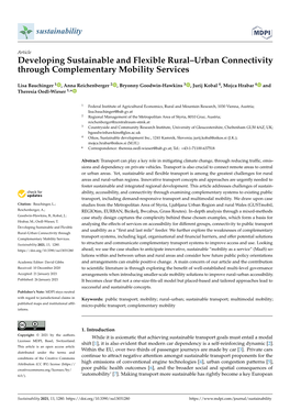 Developing Sustainable and Flexible Rural–Urban Connectivity Through Complementary Mobility Services