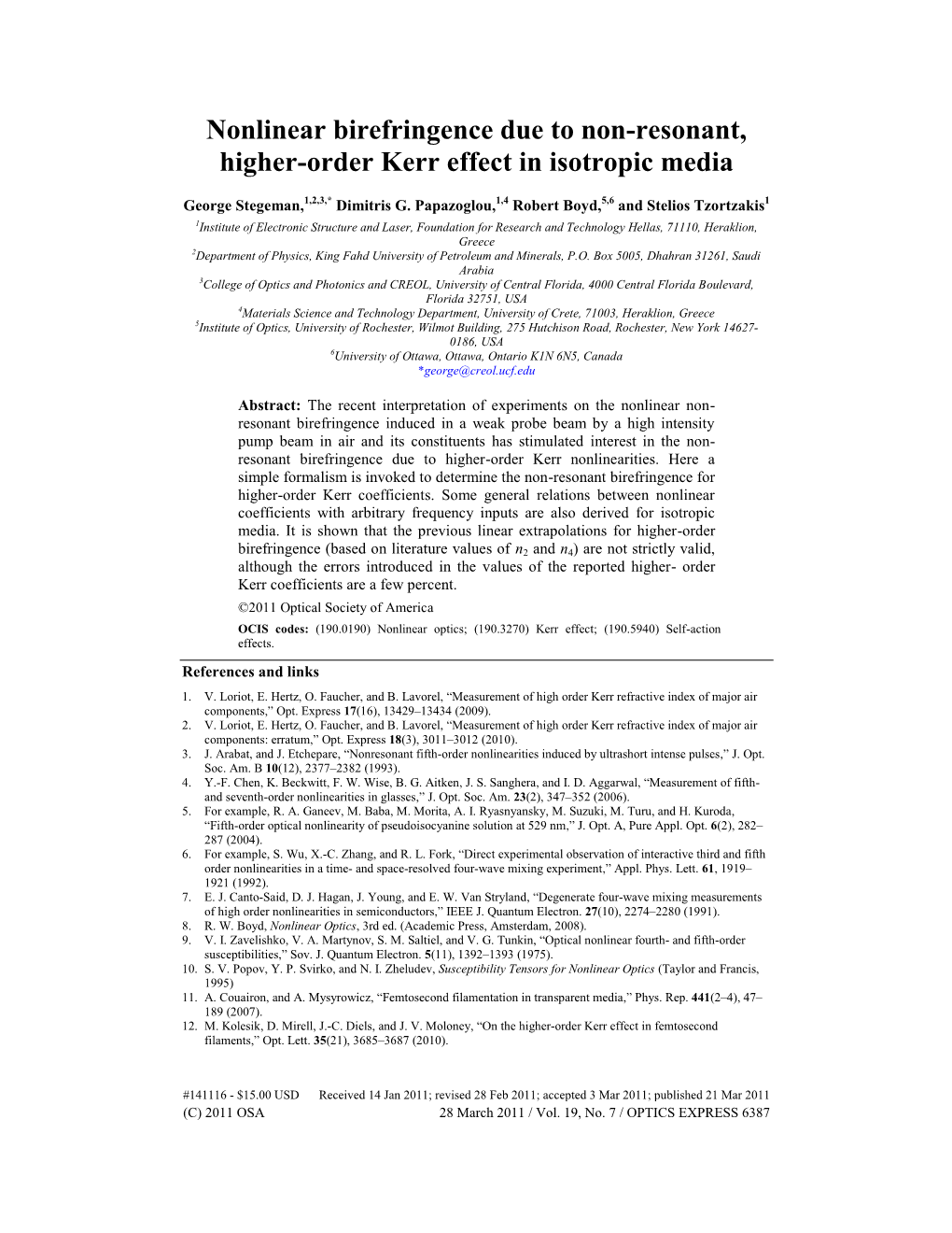 Nonlinear Birefringence Due to Non-Resonant, Higher-Order Kerr Effect in Isotropic Media