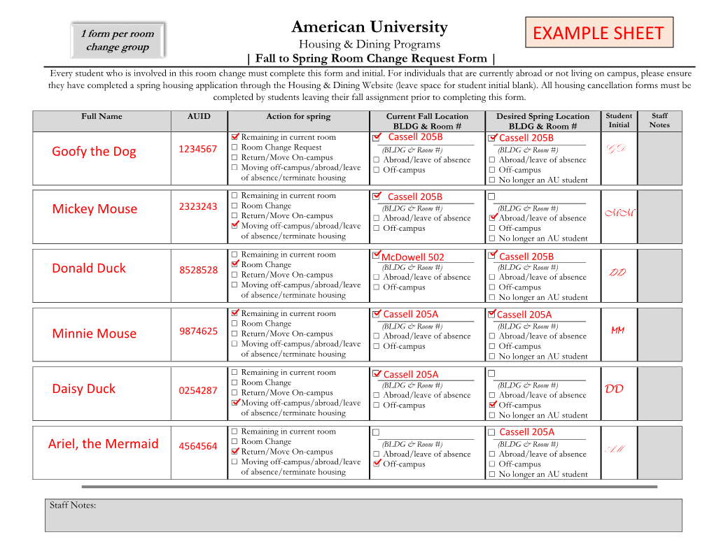 Example Sheet