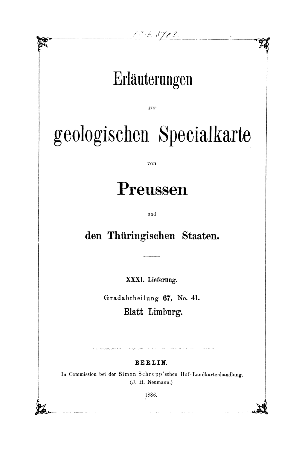 Geologischen Speeialkarte Kwwm A