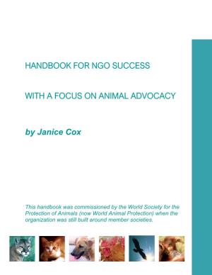 Handbook for NGO Success with a Focus on Animal Advocacy