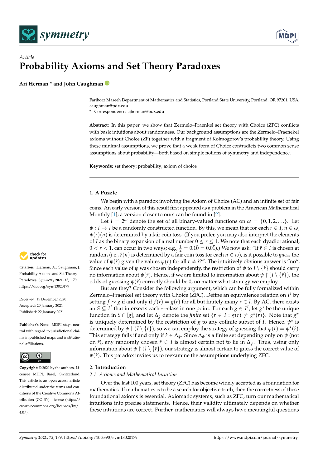 Probability Axioms and Set Theory Paradoxes