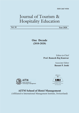 Journal of Tourism & Hospitality Education