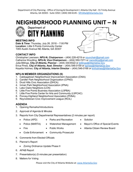 Neighborhood Planning Unit – N