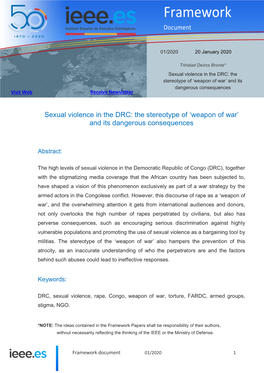Sexual Violence in the DRC: the Stereotype of 'Weapon of War'