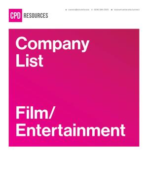CPD Film Company Resource List