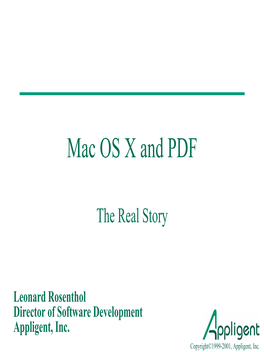 Mac OS X and PDF: the Real Story