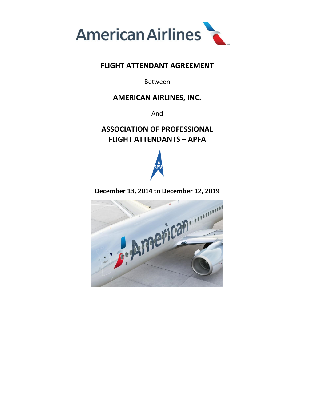 Flight Attendant Agreement American Airlines, Inc