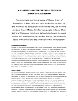 To View Arden of Faversham
