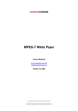 MPEG-7 White Paper