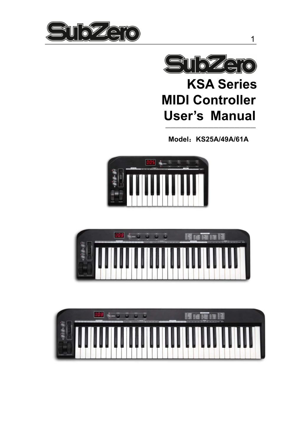 KSA Series MIDI Controller User's Manual