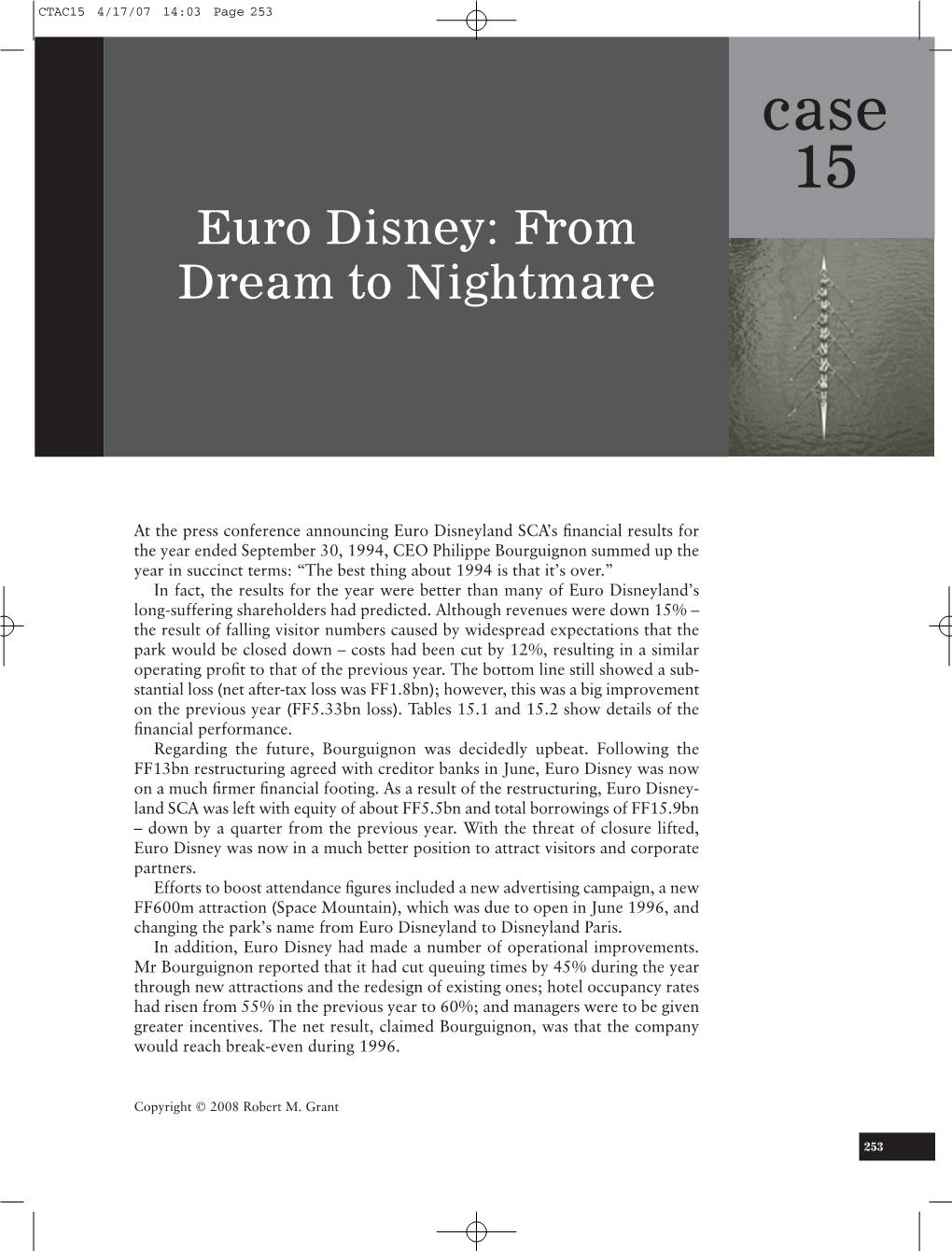 Case 15 Euro Disney: from Dream to Nightmare