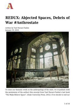 Abjected Spaces, Debris of War #Anthrostate Written by Yael Navaro-Yashin January 19, 2018