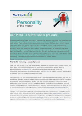 Dan Plato - a Mayor Under Pressure