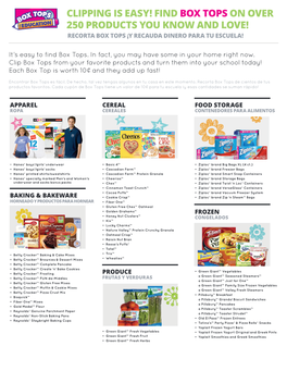 Box Tops Participating Products