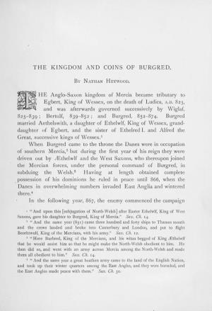 THE KINGDOM and COINS of BURGRED. HE Anglo-Saxon