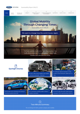 Global Mobility Through Changing Times Sustainability Report 2014/15
