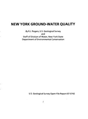 New York Ground-Water Quality