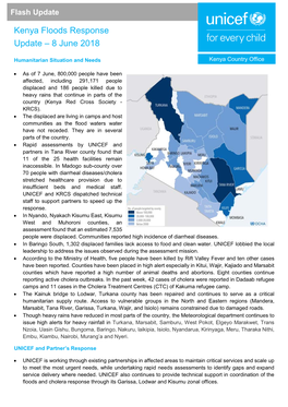Kenya Floods Response Update – 8 June 2018